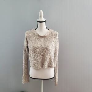 Almost Famous Cream Soft Crop Sweater L
